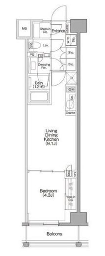 ザ・パークハビオSOHO代々木公園 202 間取り図