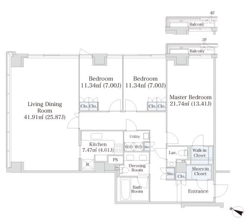 レジディア市谷砂土原 N301 間取り図