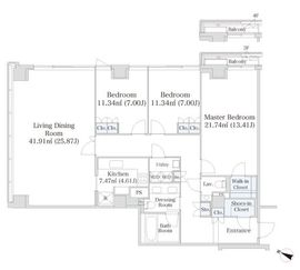 レジディア市谷砂土原 N301 間取り図