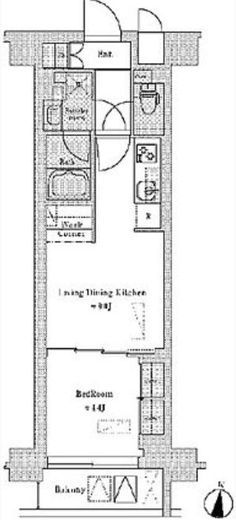 ブリリアイスト渋谷本町 206 間取り図