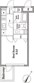 レジディア西新宿2 208 間取り図