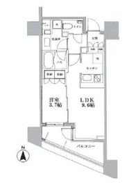 クオリア恵比寿パークフロント 10階 間取り図