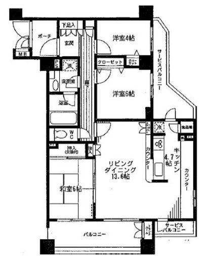シーアイマンション池上 5階 間取り図