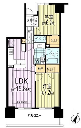 ジオ桜新町クラッシィ 9階 間取り図