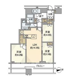 富久クロスコンフォートタワー(Tomihisa Cross)  39階 間取り図