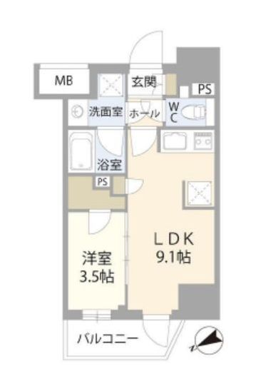 ネベル浅草橋 5階 間取り図