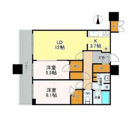 パークタワーグランスカイ 21階 間取り図
