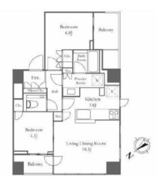 プラウドタワー高輪台 9階 間取り図