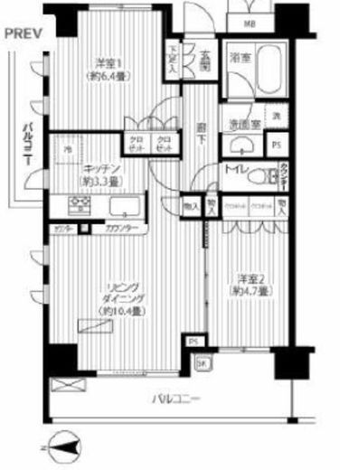 フルーヴ押上 213 間取り図