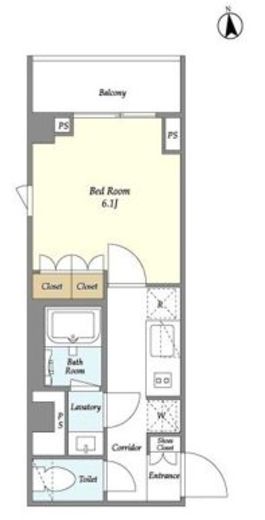オアーゼ新宿市谷薬王寺アネックス 204 間取り図