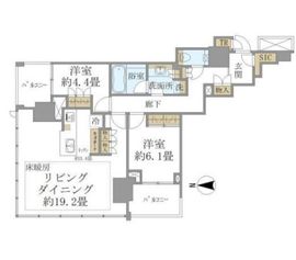 ブリリアタワー代々木公園クラッシー 7階 間取り図