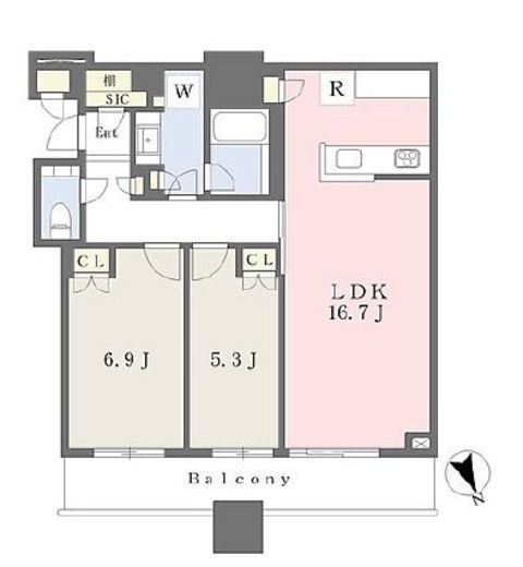 ブリリアタワーズ目黒 26階 間取り図