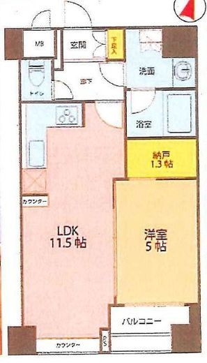 グランド・ガーラ神田 13階 間取り図