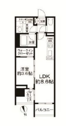 ディヴレ神楽坂 5階 間取り図