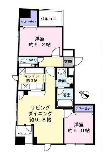 グリーンパーク日本橋 2階 間取り図