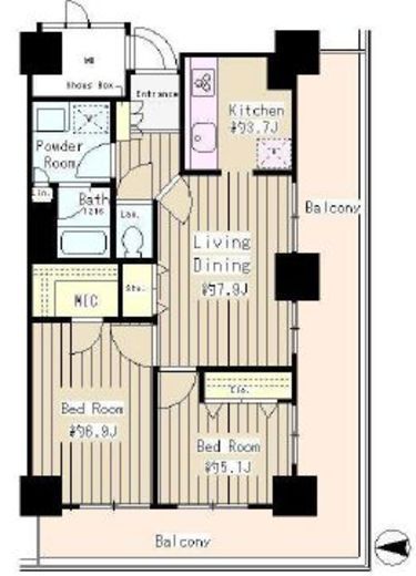 イーストコア曳舟一番館 8階 間取り図
