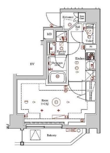 ジェノヴィア新御徒町スカイガーデン 6階 間取り図