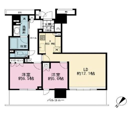 ブランズタワー豊洲 27階 間取り図