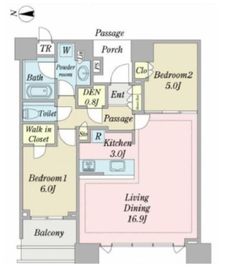ドゥ・トゥール 6階 間取り図