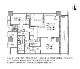 アクティ汐留 3504 間取り図