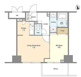 ONE ROOF FLAT TOGOSHI 603 間取り図