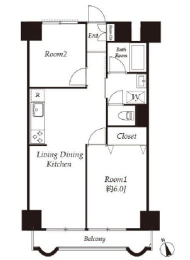 ライオンズマンション中目黒 6階 間取り図
