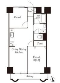 ライオンズマンション中目黒 6階 間取り図
