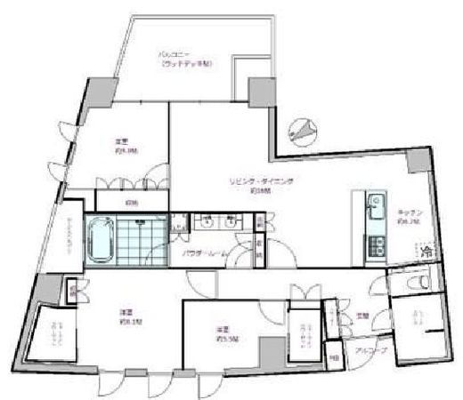 プラウド南麻布 3階 間取り図