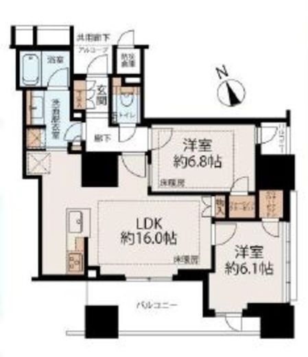 プラウド新虎通り 14階 間取り図