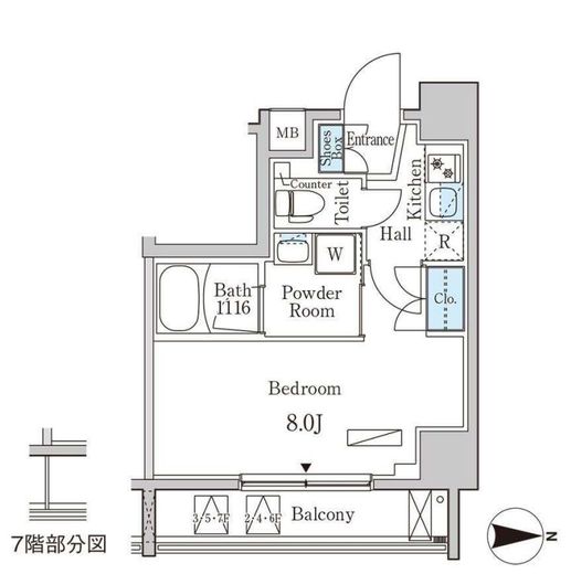 オープンブルーム東日本橋 401 間取り図