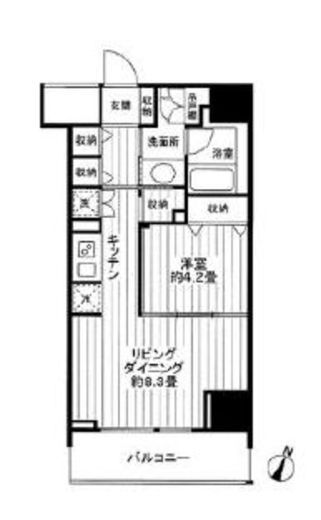 クロスレジデンス白金高輪 703 間取り図
