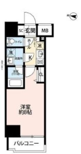 プレール・ドゥーク東雲3 8階 間取り図