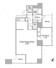 プラザタワー勝どき 509 間取り図