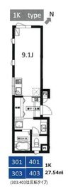 Ts Residence白金高輪 401 間取り図