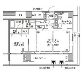東雲キャナルコートCODAN 17-705 間取り図