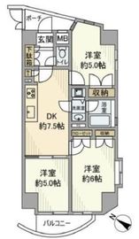 ジェイパーク東大前タワーウェスト 502 間取り図