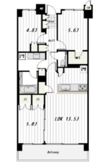 グレーシア東中野 3階 間取り図