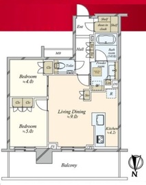プラウドタワー亀戸クロス 18階 間取り図