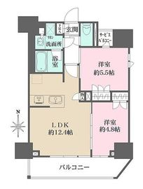 ルフォンプログレ元浅草マークス 1202 間取り図