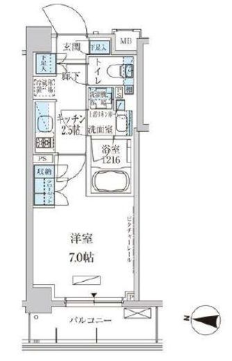 パークアクシス池上 407 間取り図