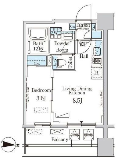パークアクシス神楽坂・早稲田通り 1205 間取り図