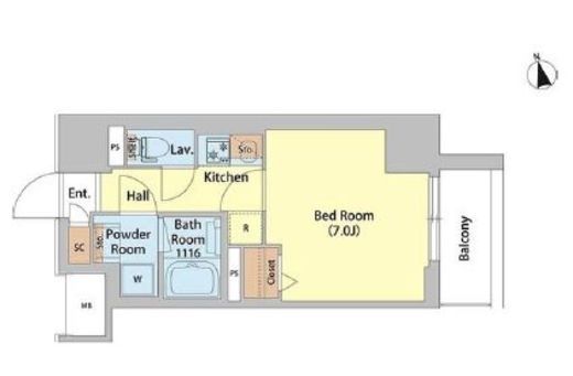 レフィールオーブ町屋駅前 301 間取り図
