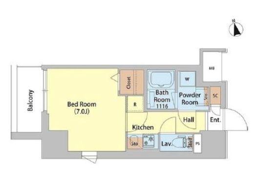 レフィールオーブ町屋駅前 206 間取り図