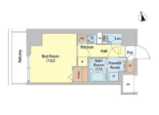 レフィールオーブ町屋駅前 307 間取り図