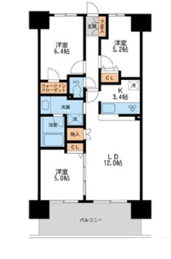 レジディア南千住 414 間取り図