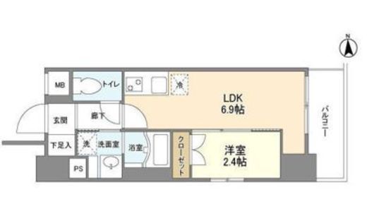 リアンシエルブルー田端 1003 間取り図