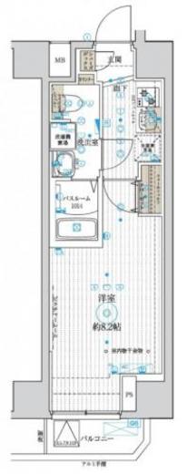 ベルグレード浅草 8階 間取り図