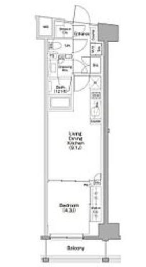 ザ・パークハビオSOHO代々木公園 504 間取り図