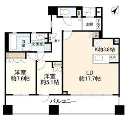 ディアナコート櫻町雅壇 4階 間取り図