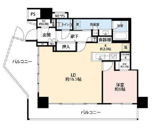 パークタワー東雲 35階 間取り図